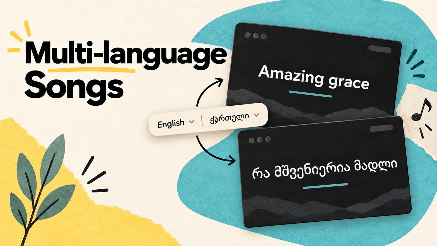 Multi-language song lyrics — LlamaPresenter guide