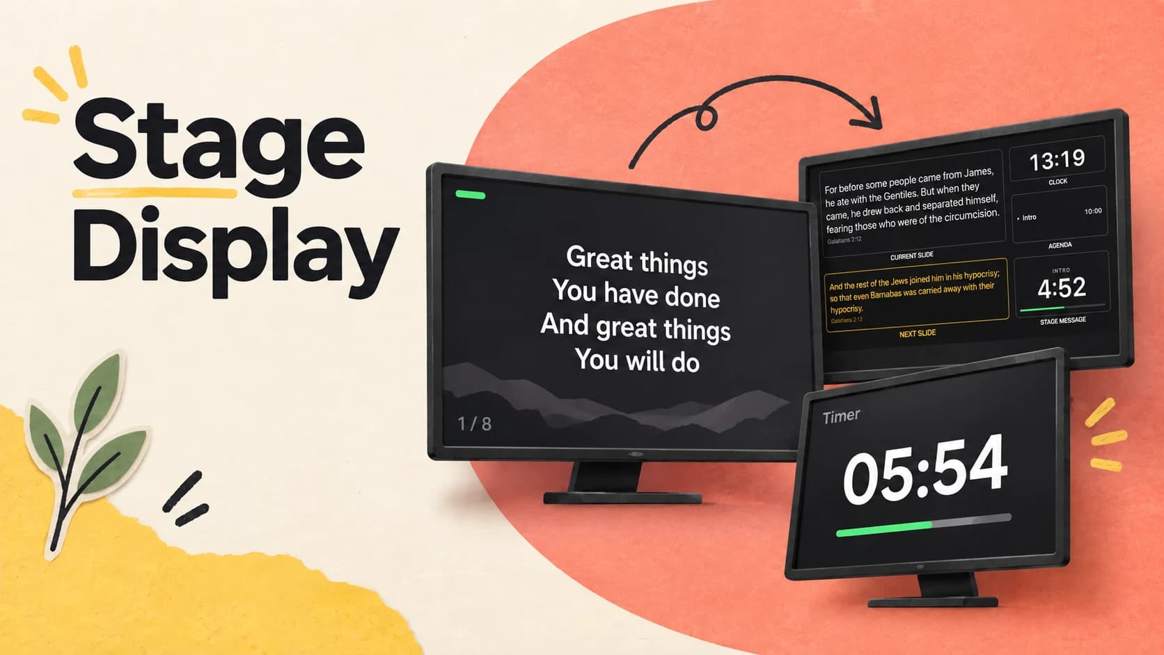 Stage Display — LlamaPresenter guide